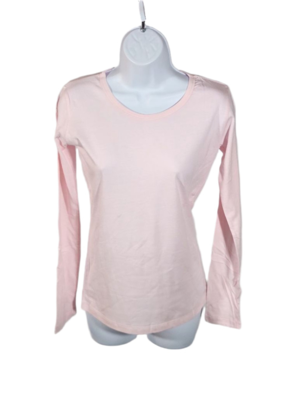 12 Pack of Women's Modern Luxury Pink Long Sleeve 100% Cotton Tee Small